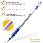 Ручка гелевая Crown "Hi-Jell Grip" красная, 0,5мм, грип