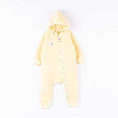 Warm hooded jumpsuit 3-18 months - Daffodil