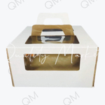 Коробка для торта с окошком и ручками 300*300*190 мм (белая), 50шт