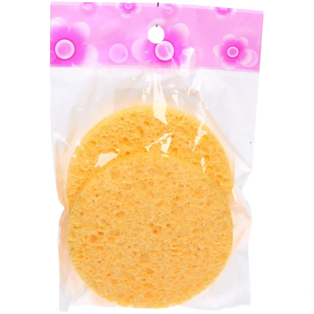 Спонжи для умывания 2шт «KLEVER», цвет желтый, d - 8,5см