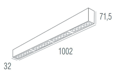 Подвесной светодиодный светильник 1м 24Вт 34°