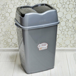 Ведро для мусора 50л "Easy", черный/серебро