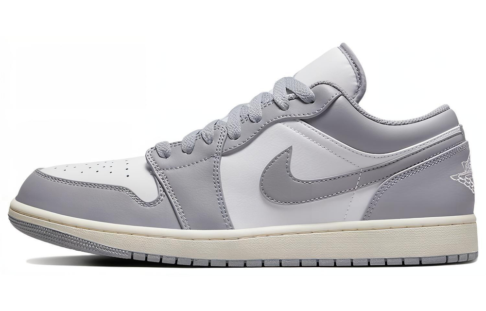 Jordan Air Jordan 1 stealth and white leather oxidized midsole small dior shock absorption non-slip wear-resistant lightweight low-cut retro basketball shoes men's gray and white