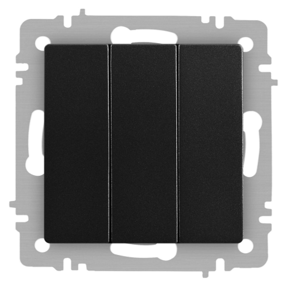 Выключатель Intro Accent 6-106-05 тройной, 10А-250В, IP20, СУ, AL/CU, антрацит