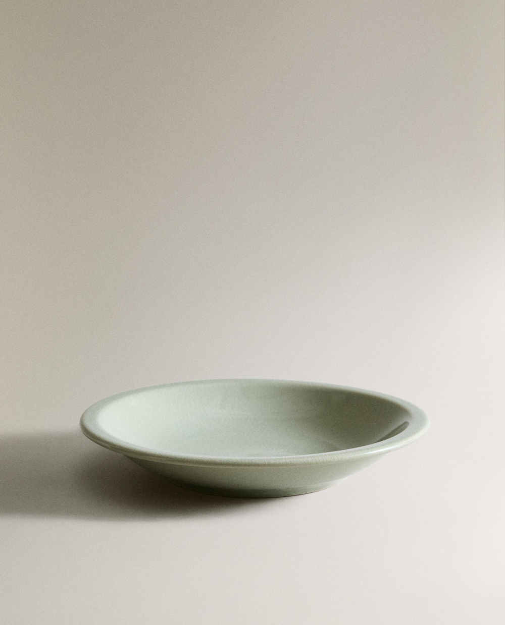 Zara Home тарелка глубокая из каменной керамики, цвет зелёный, 21.7 см