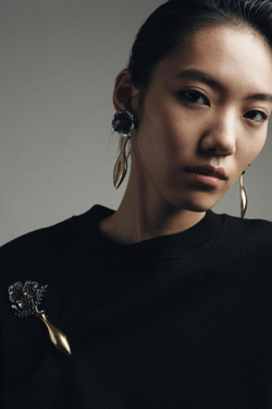 ZARA КРУПНЫЕ СЕРЬГИ С ЦВЕТАМИ, ЗОЛОТОЙ\СЕРЕБРЯНЫЙ