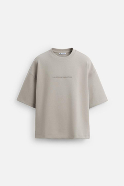 ZARA ТОЛСТОВКА С РЕЛЬЕФНЫМ ПРИНТОМ, СЕРЫЙ