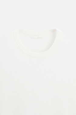 ZARA ФУТБОЛКА СВОБОДНОГО КРОЯ, ЖЕЛТОВАТО-БЕЛЫЙ