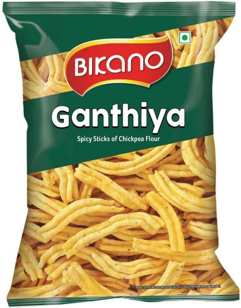 Закуска индийская Bikano из нутовой муки Ganthiya 200 г, 2 шт