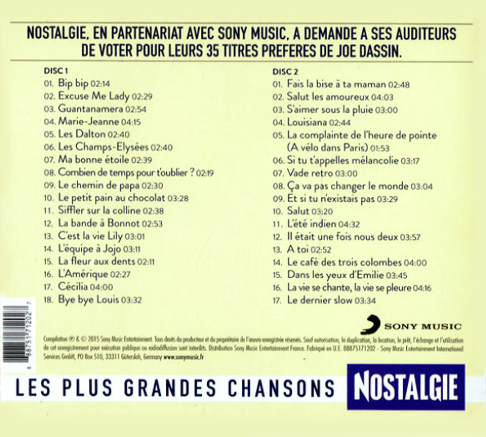 Joe Dassin / Les Plus Grandes Chansons Nostalgie (2CD)