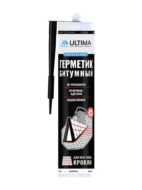 Герметик битумный для кровли Ultima Bitum 260 мл, черный, 1 шт