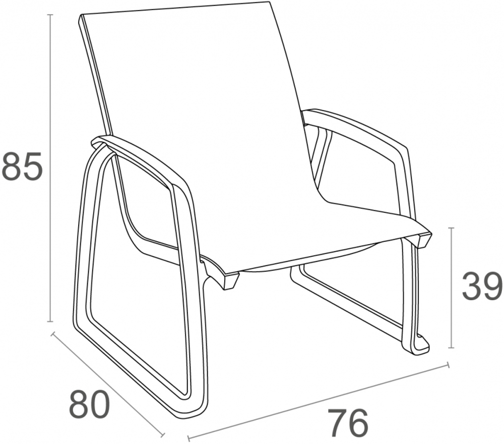 Кресло пластиковое Siesta Contract Pacific Lounge, темно-серый, черный