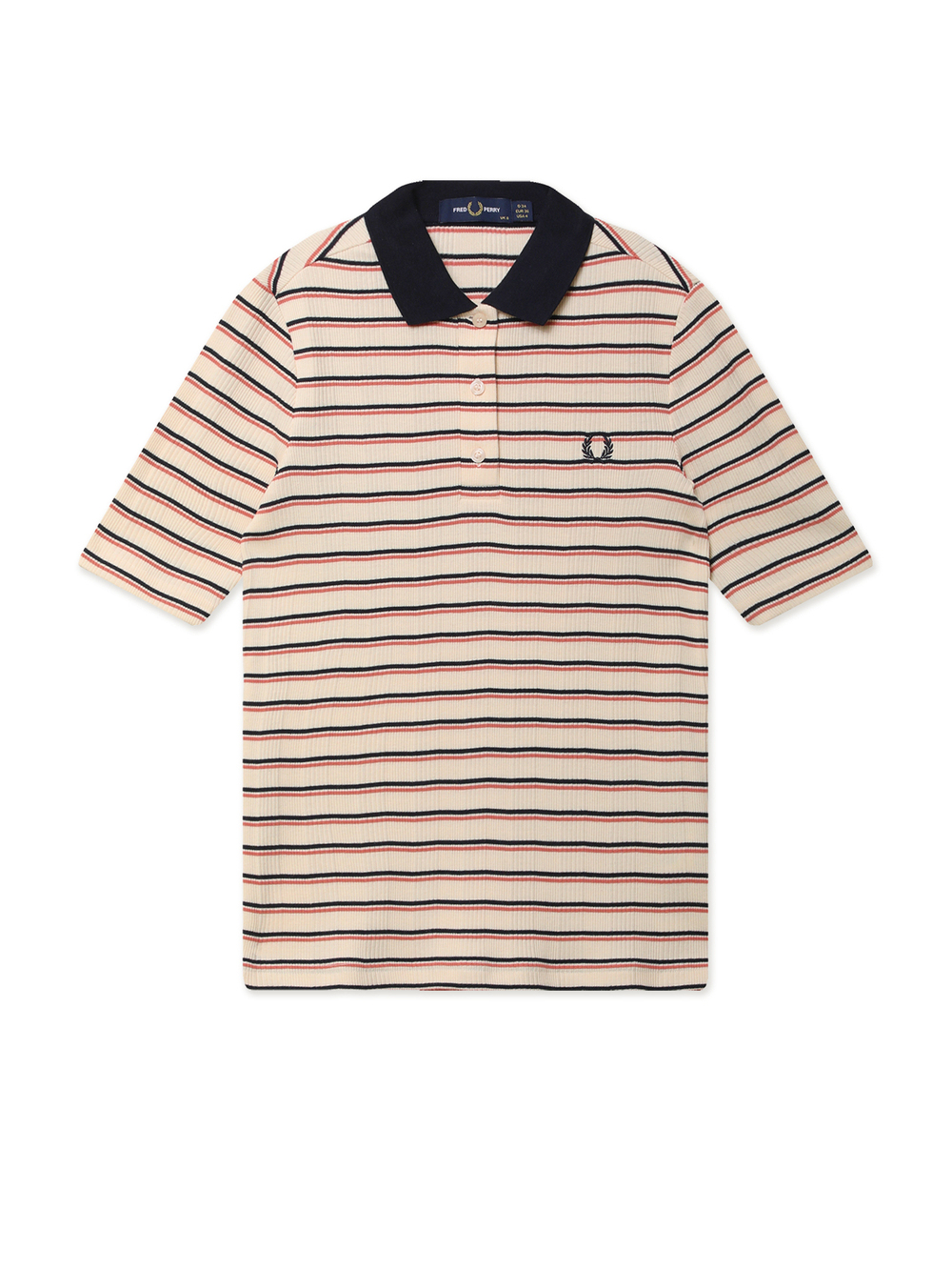 Женская Рубашка-поло Striped Ribbed