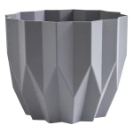 Кашпо для цветов пластиковое 0,8л d-13см «Геометрия» Серый жемчуг