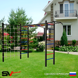 Уличная шведская стенка Sv Sport рукоход с комплектом турник прямой У5054 (Турник/Сетка)