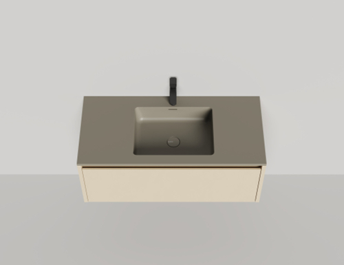 Подвесная тумба Domino 1000, эмаль, Onda Plus, фрезерованный фасад