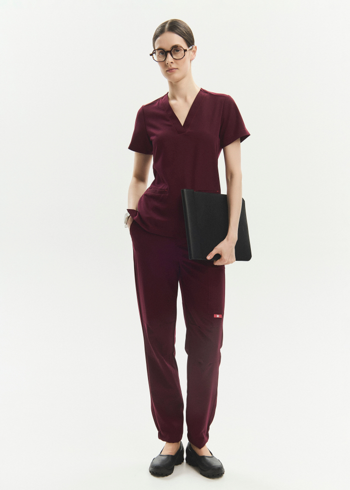 Джоггеры медицинские унисекс Кайтеки, бордо