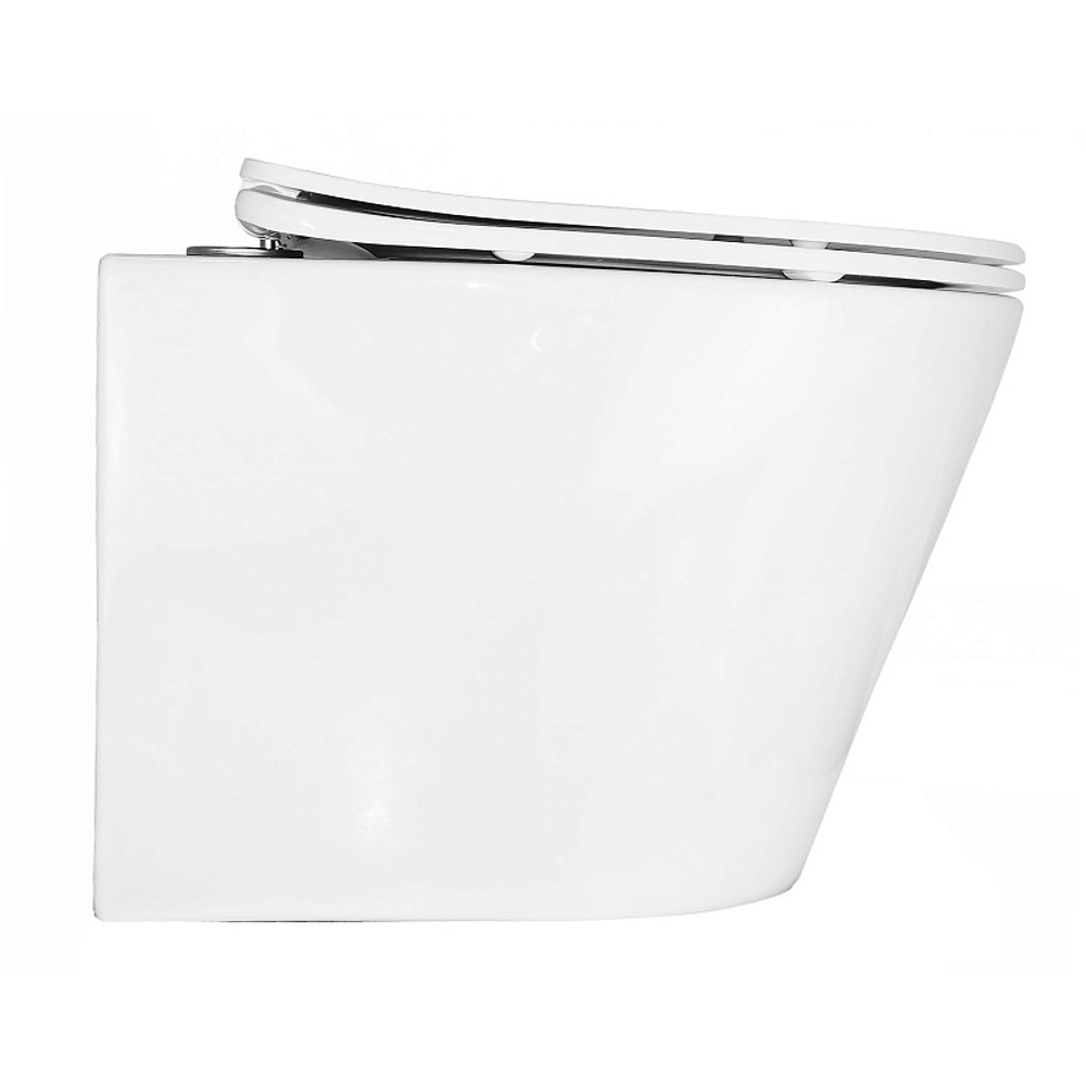 Унитаз подвесной Azario Teramo 480х365х360 безободковый, в комплекте с сидением микролифт, белый (AZ-0053 SP)