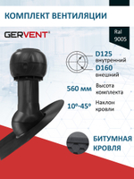 Готовый комплект изолированный серия Static (колпак): битум, Ø 125/160 мм, Gervent