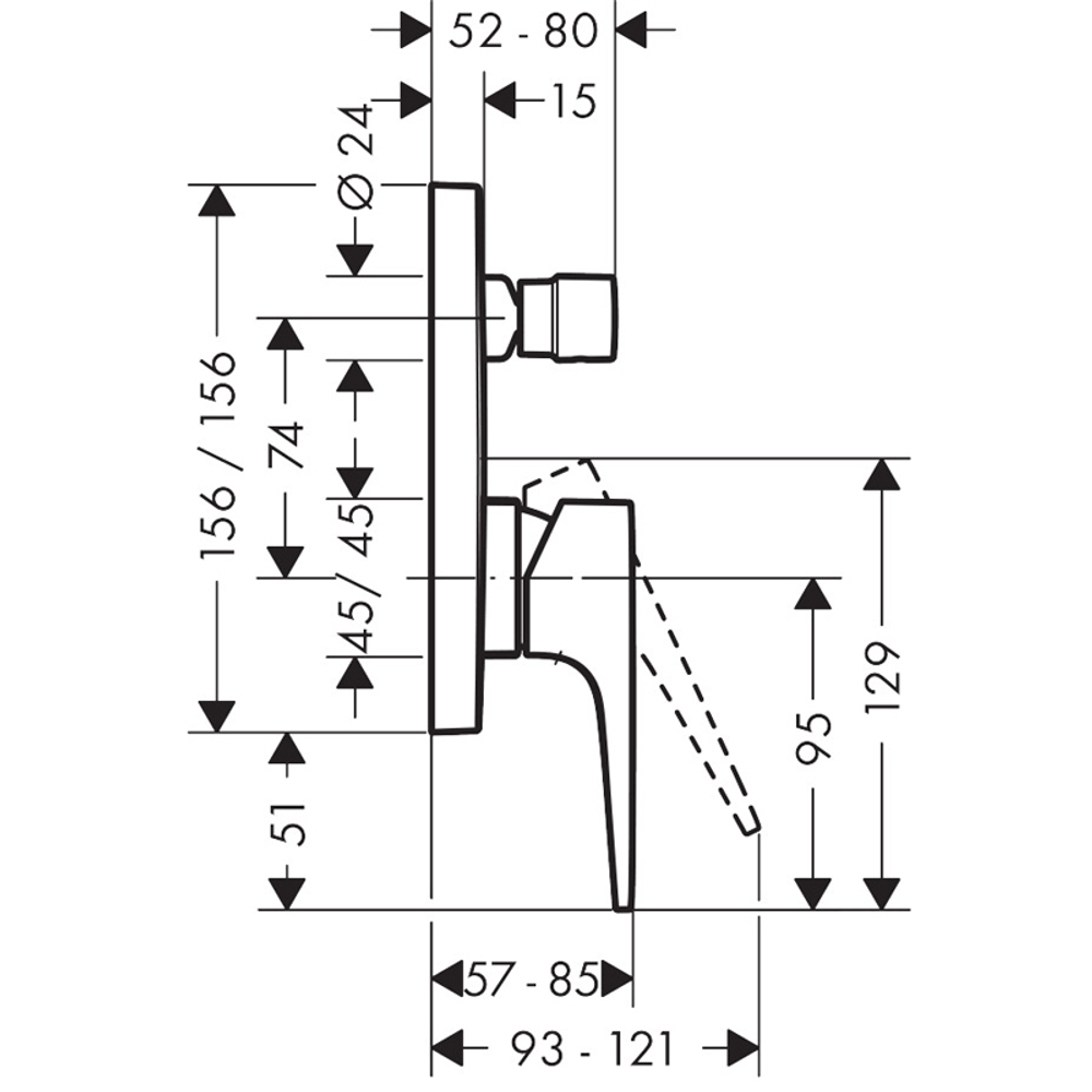 Смеситель Hansgrohe Metropol для ванны  (внешняя часть) 32545000