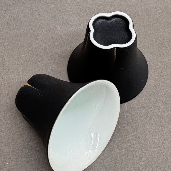 Чашка черная высокая, фарфор, 40мл