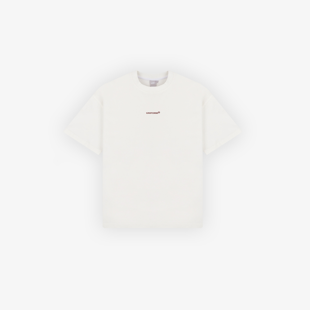 Футболка UNIFORM Heavy minilogo молочный/бордовый