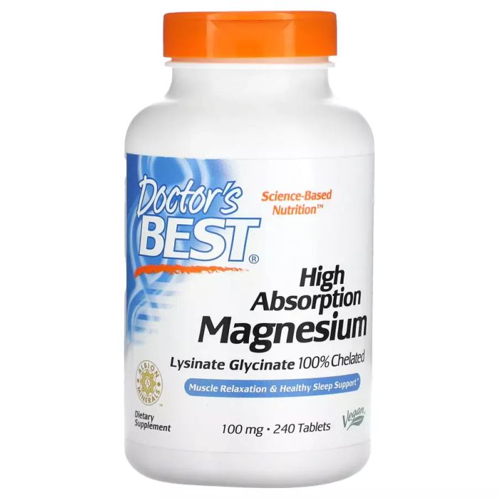 Магний с высокой усваиваемостью 100 мг, Magnesium 100 mg, Doctor&#39;s Best, 240 таблеток