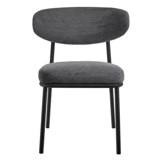 Стул Lucas 2 серый шенилл с чёрными ножками