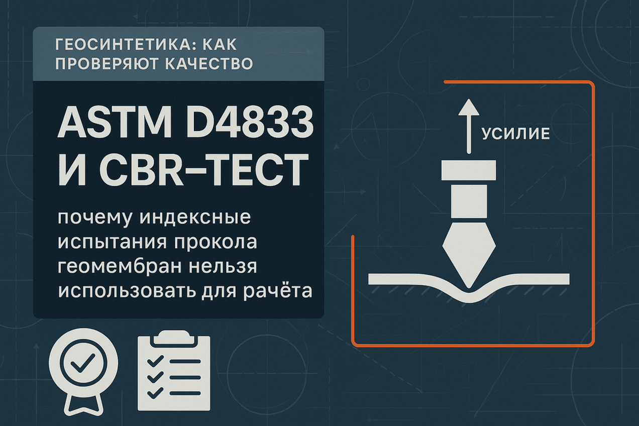 ASTM D4833 и CBR-тест: почему индексные испытания прокола геомембран нельзя использовать для расчёта