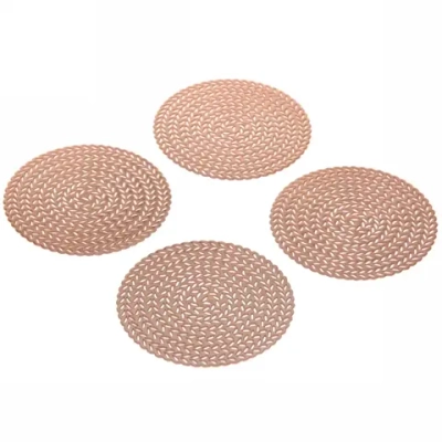 Подставка под кружку 10см в наборе 4шт «Паутинка» охра