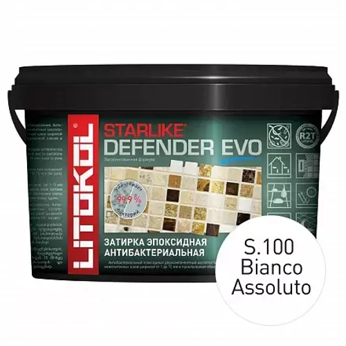 Затирочная смесь эпоксидная Litokol Starlike Defender Evo антибактериальная 1 кг