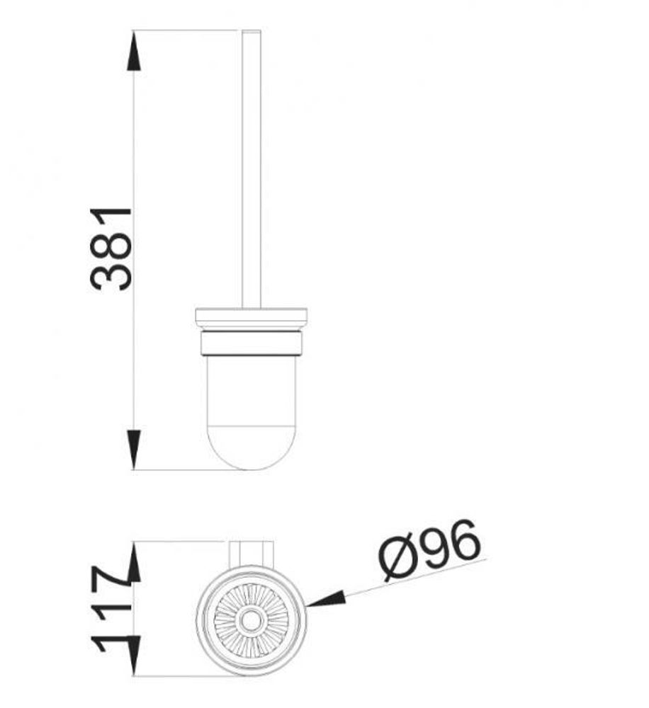 Ёршик туалетный настенный нерж. сталь/стекло SANTORINI 16342.B глянцевый
