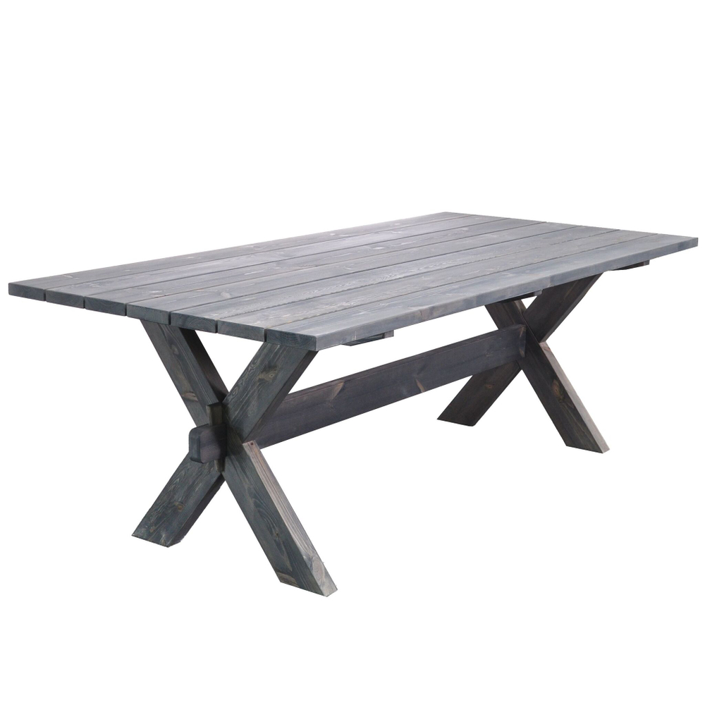 Деревянный стол садовый из массива сосны, графит