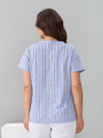 Футболка Фк-127/голубой-полоскабуквы