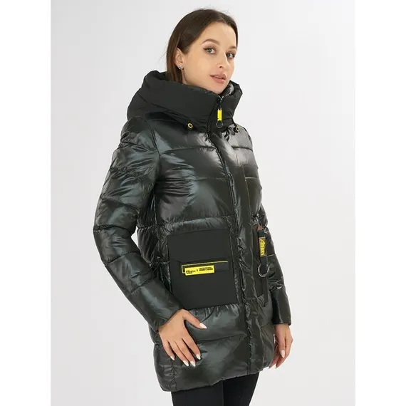 Куртка зимняя болотного цвета, размер 42