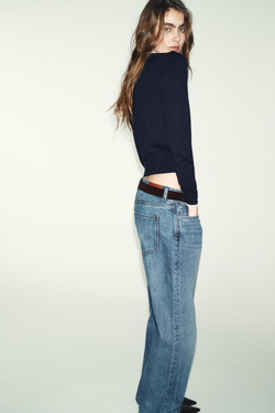 ZARА КАРДИГАН С КОМБИНИРОВАННОЙ КРУЖЕВНОЙ ОТДЕЛКОЙ, МОРСКОЙ СИНИЙ