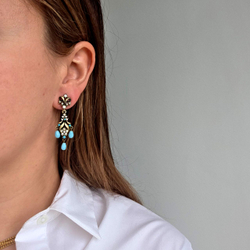 Серьги Hobe с бирюзовыми каплями