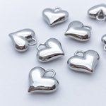 Подвеска Сердце, цвет серебро (родий), размер 14*14 мм, цена за 1 шт