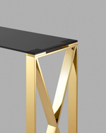 Консоль КРОСС 115*30 золото стекло smoke