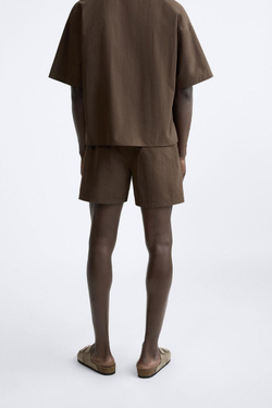 ZARA ПЛАВКИ КОРОТКИЕ, КОРИЧНЕВЫЙ