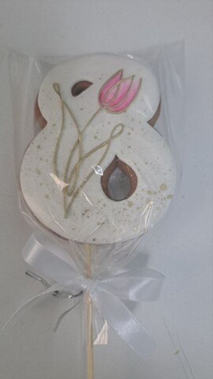 Пряник медово-имбирный цифра 8 Марта 40 гр