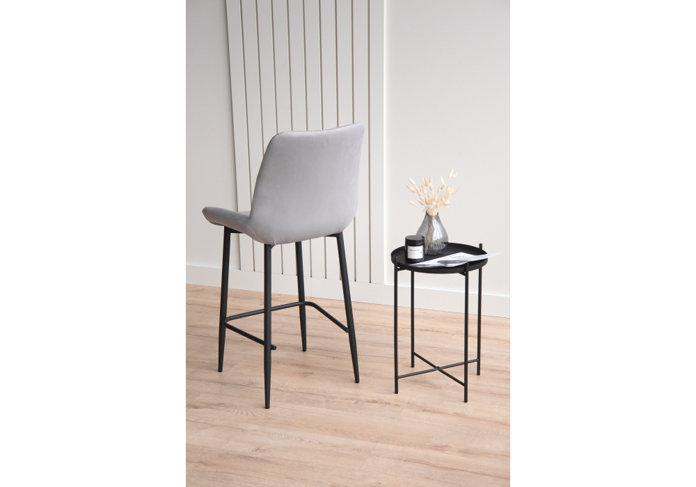 Барный стул Woodville Седа 360 светло-серый (zd 960), черный np, ножки черные