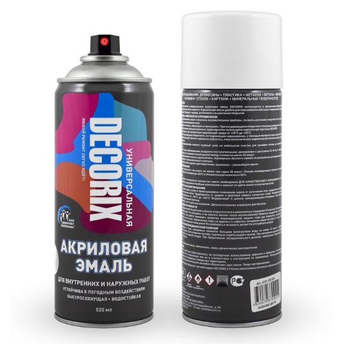 Эмаль аэроз. DECORIX акрил. бел.гл. 520мл  0101-21 DX * АКЦИЯ