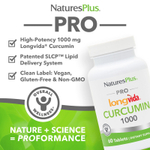 NaturesPlus, Pro Longvida Curcumin 1000, 1000 мг, 60 таблеток