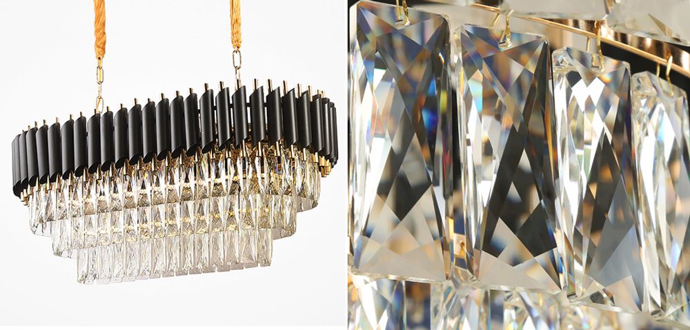 Подвесная Люстра Empire Black Rectangular Chandelier Crystal By Imperiumloft
