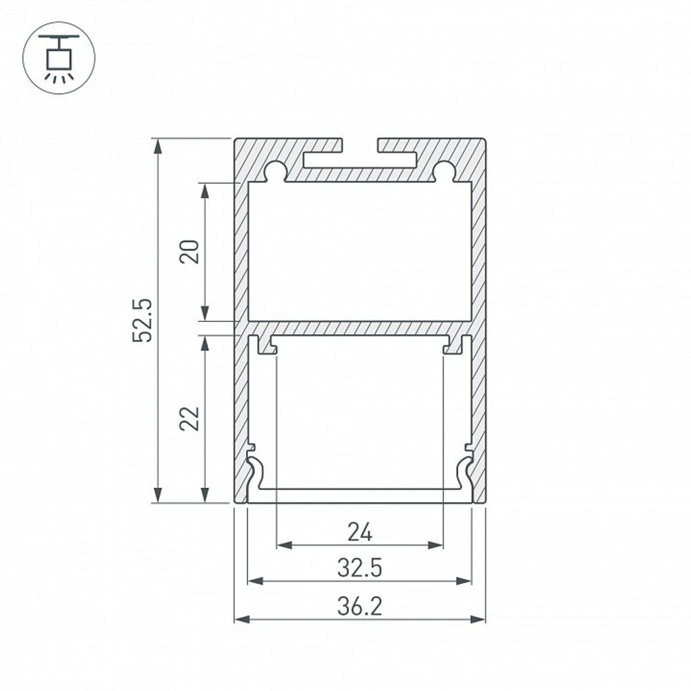 Профиль Arlight ARH-LINE-3750A-2000 ANOD 019615