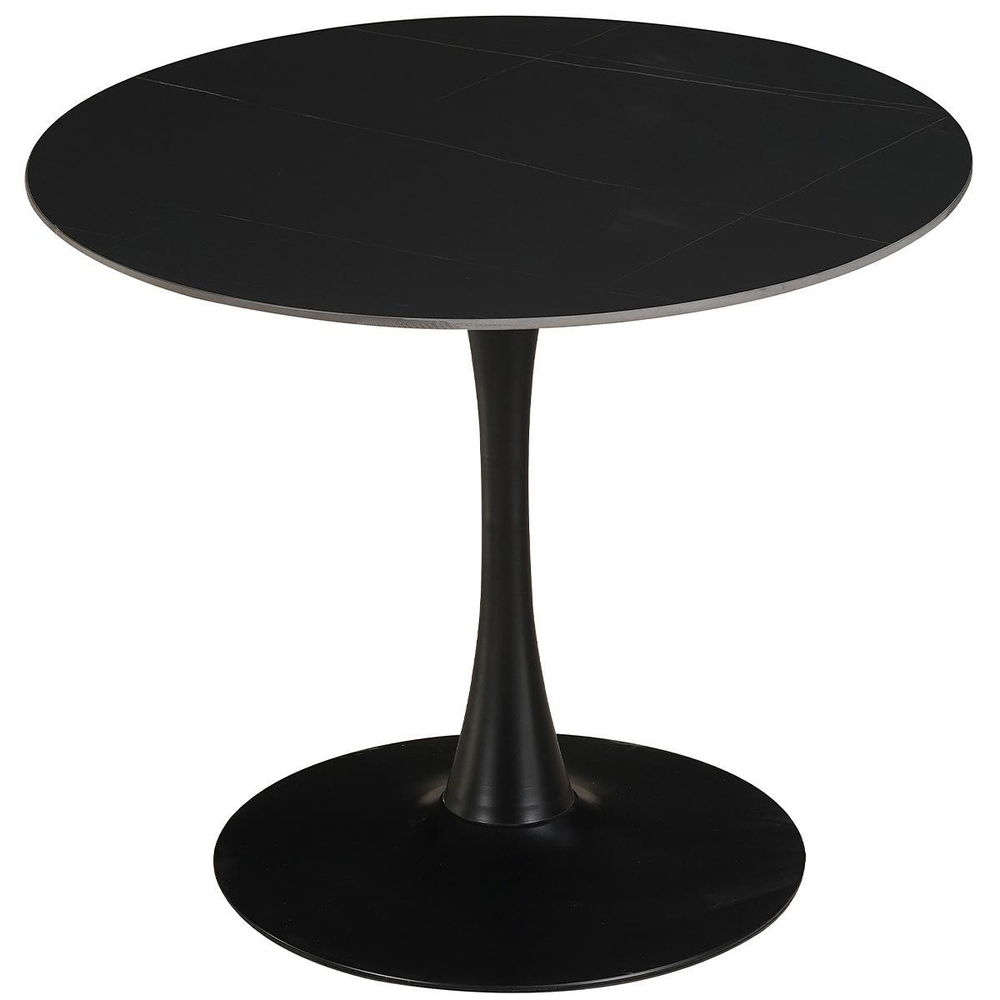 Стол керамический LA ALTA ARIEL-1K SQT-1K черный D90, каркас черный