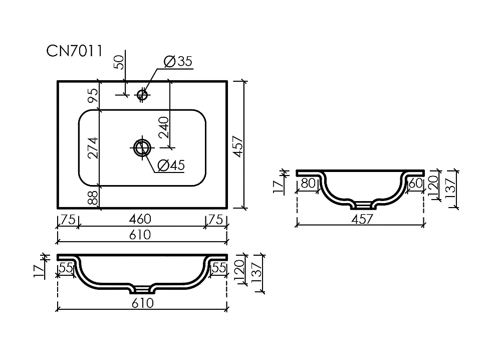 Тумба с раковиной Sancos CODE CD60GP/CN7011MB 60 серая платина
