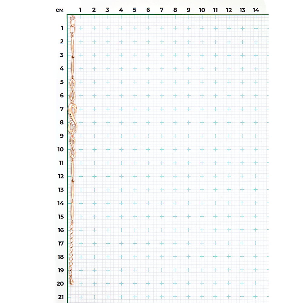 Браслет «Сияние бесконечности» из красного золота с фианитами