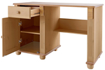 Письменный стол Адель с ящиком, тумбой и полкой из массива сосны, бейц